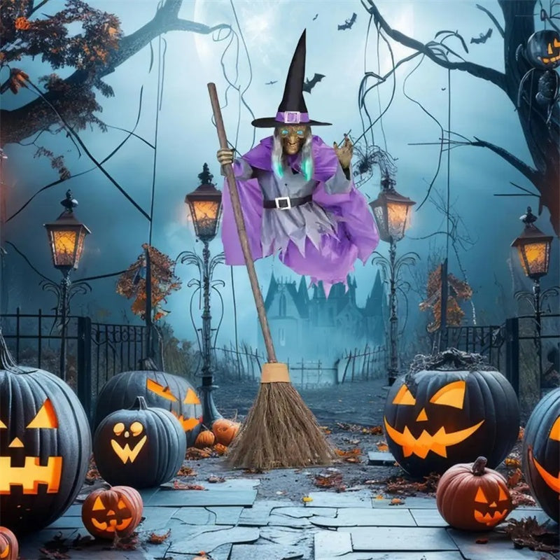 Halloween Flying Witch Decoration – Spooky Outdoor Animatronic Prop