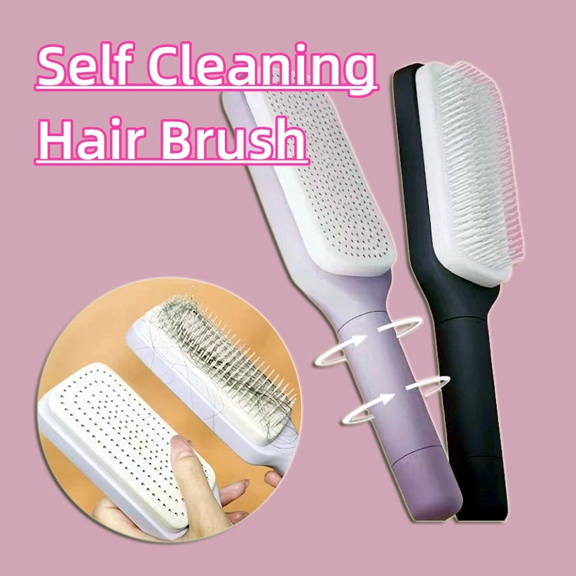 4 In 1 Self-Cleaning Hair Brush – Anti-Static Massage Comb