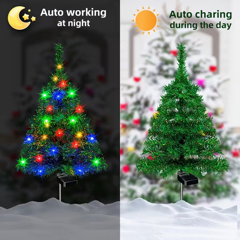 Solar Christmas Tree Lamp 2pcs