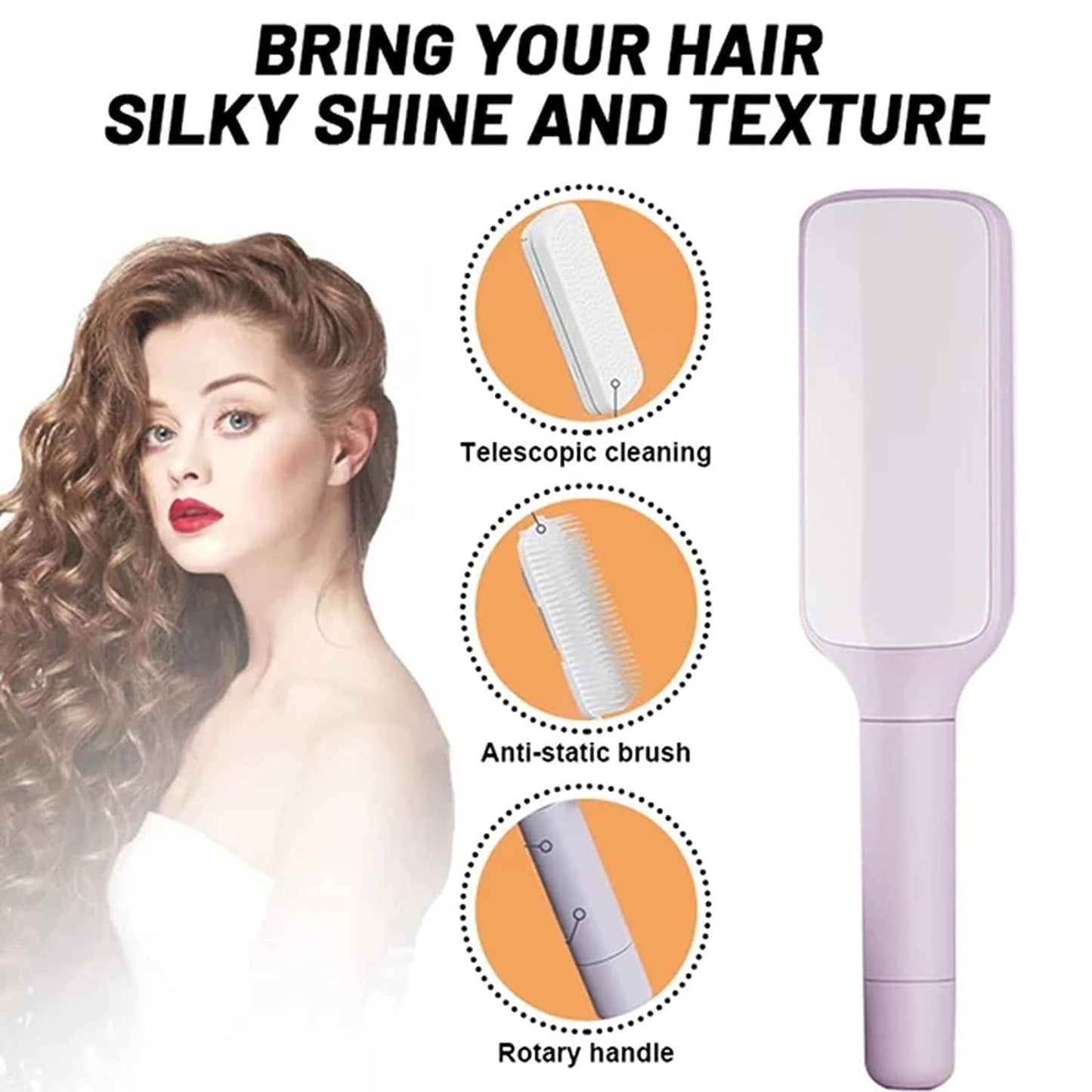 4 In 1 Self-Cleaning Hair Brush – Anti-Static Massage Comb