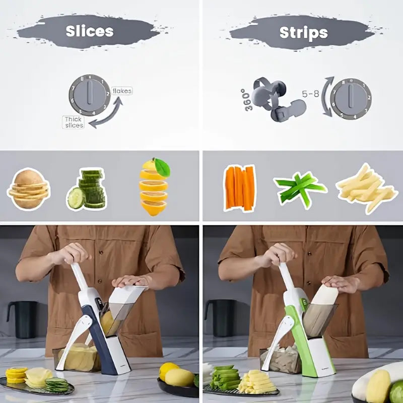 Vertical Four-in-One Slicer – Household Kitchen Shredder Grater