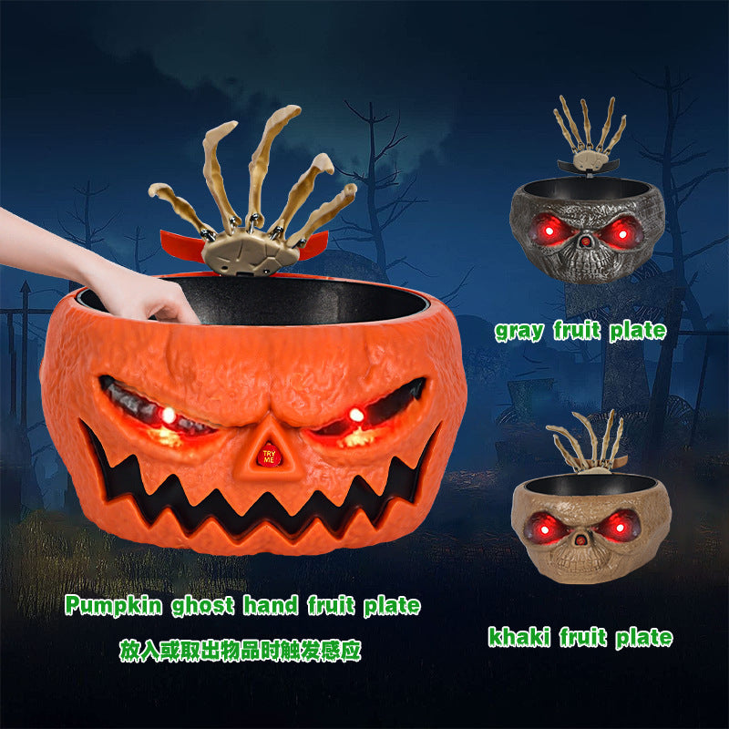 Halloween Candy Bowl with Motion-Activated Hand – Spooky and Fun Party Decoration