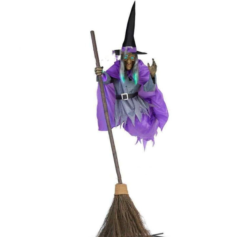 Halloween Flying Witch Decoration – Spooky Outdoor Animatronic Prop