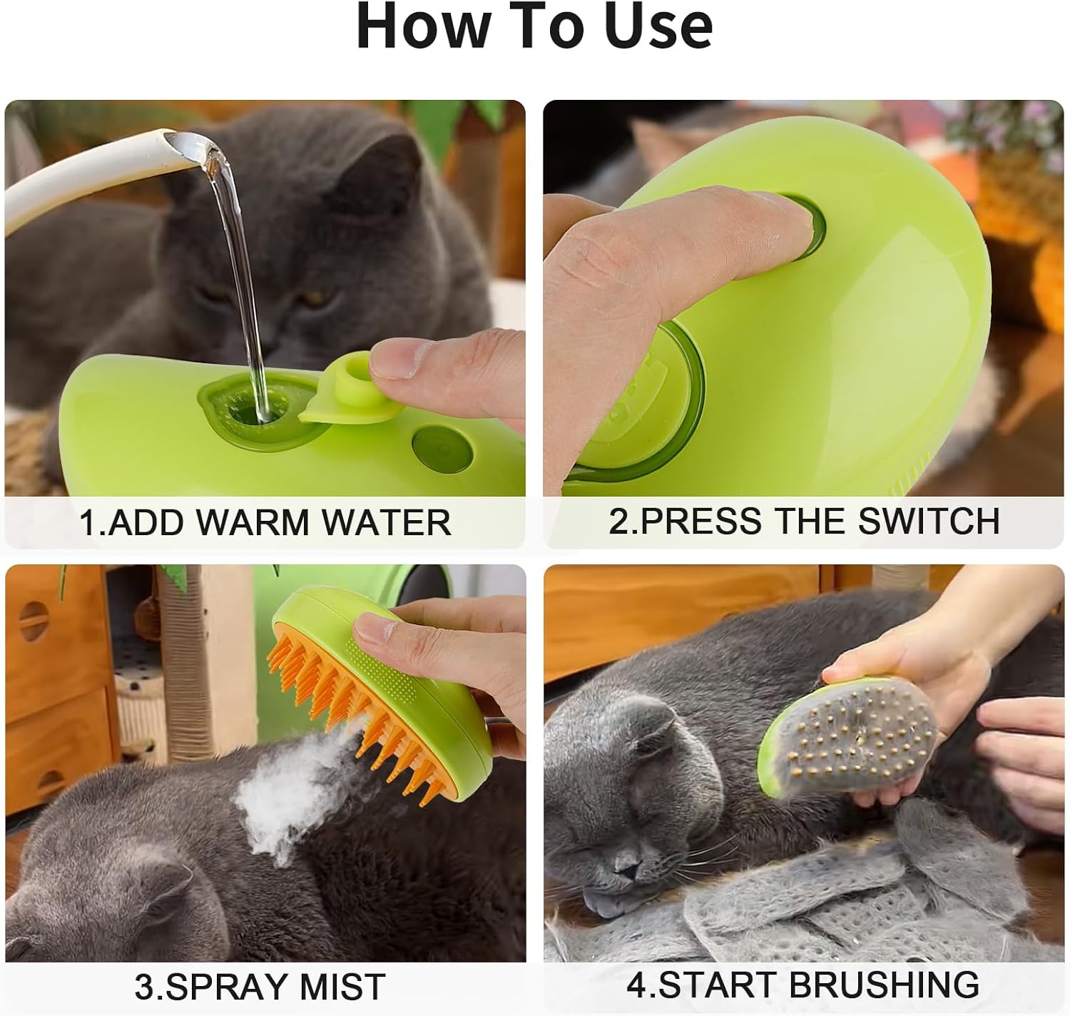 Cat Steam Grooming Brush