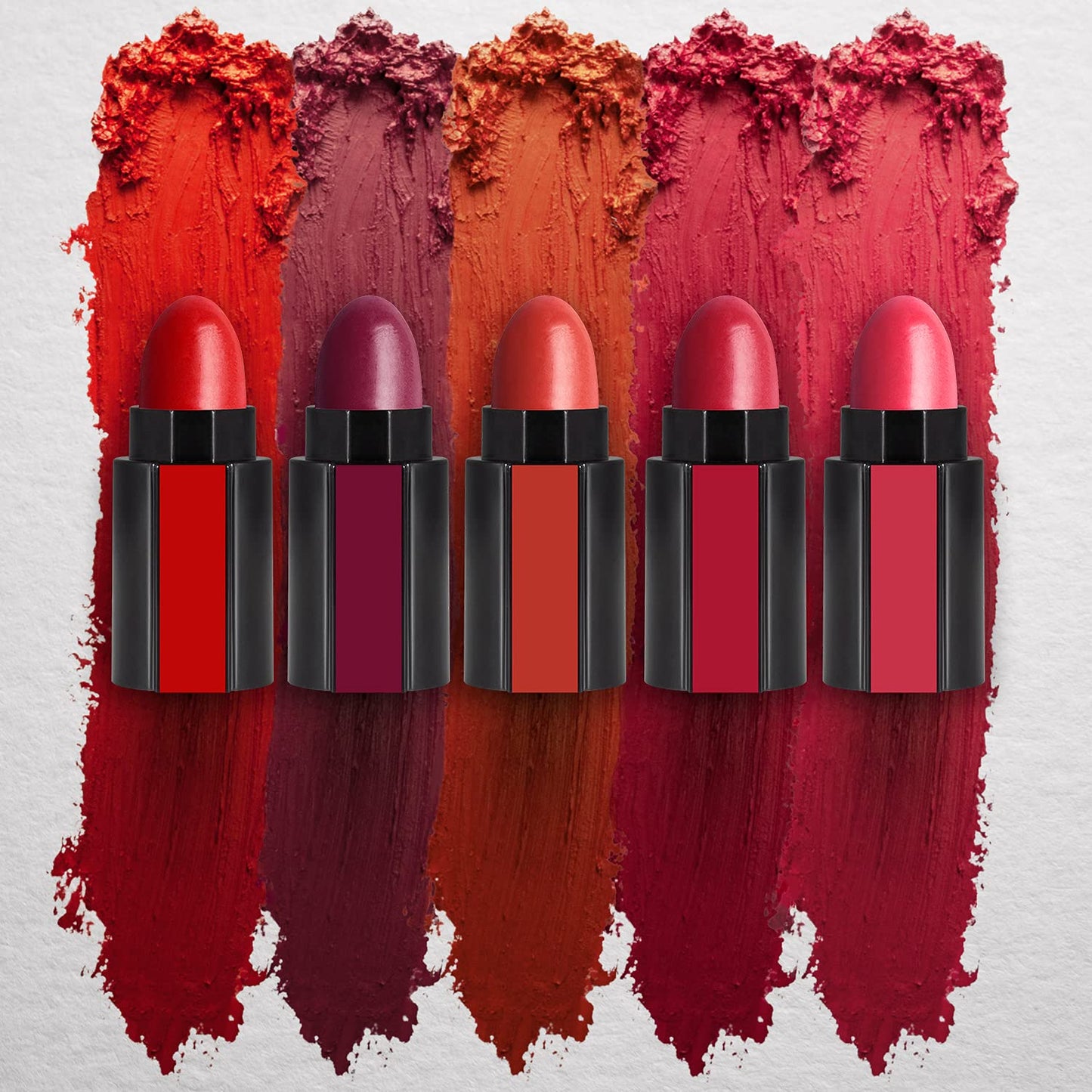 5-in-1 Lipstick, Smooth Matte Finish Lips, Non-Drying, Intense Color