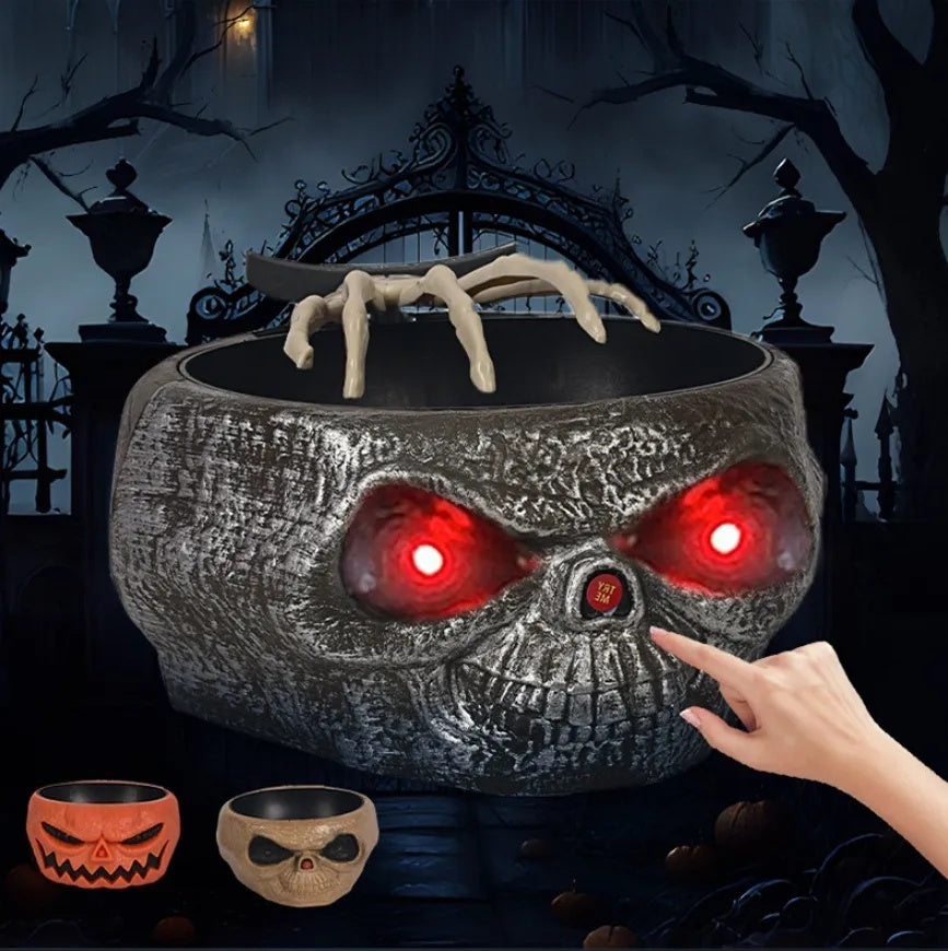 Halloween Candy Bowl with Motion-Activated Hand – Spooky and Fun Party Decoration