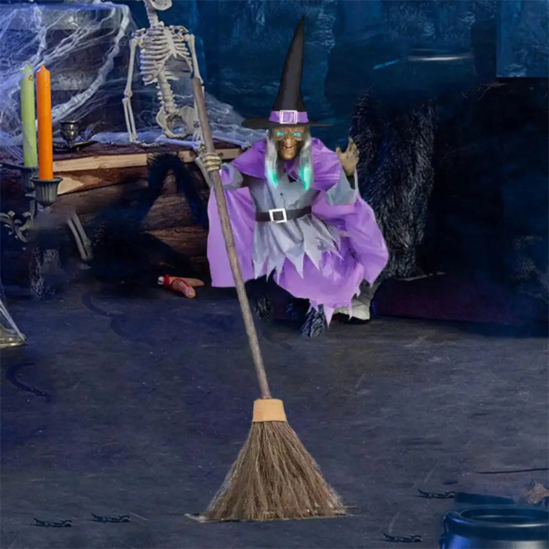 Halloween Flying Witch Decoration – Spooky Outdoor Animatronic Prop
