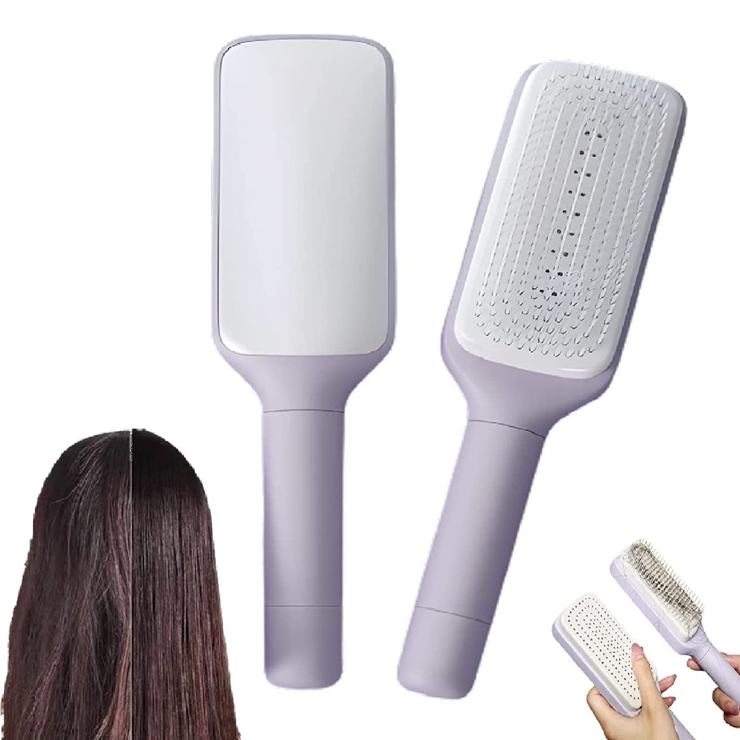 4 In 1 Self-Cleaning Hair Brush – Anti-Static Massage Comb