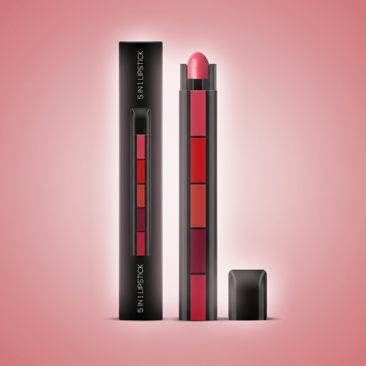 5-in-1 Lipstick, Smooth Matte Finish Lips, Non-Drying, Intense Color